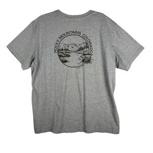 Alpine Design Mens XL T-Shirt Gray Rocky Mountains Colorado Hiking Gorpcore New